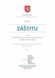 Záštita Mikuláše Beka, ministra školství mládeže a tělovýchovy